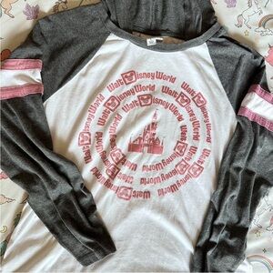 Disney World Pink and Gray Lightweight Hoodie